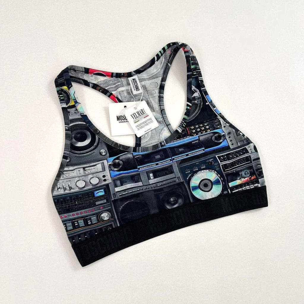Moschino NWT Moschino electronics print racerback sports bra Size ONE SIZE - 7 Thumbnail