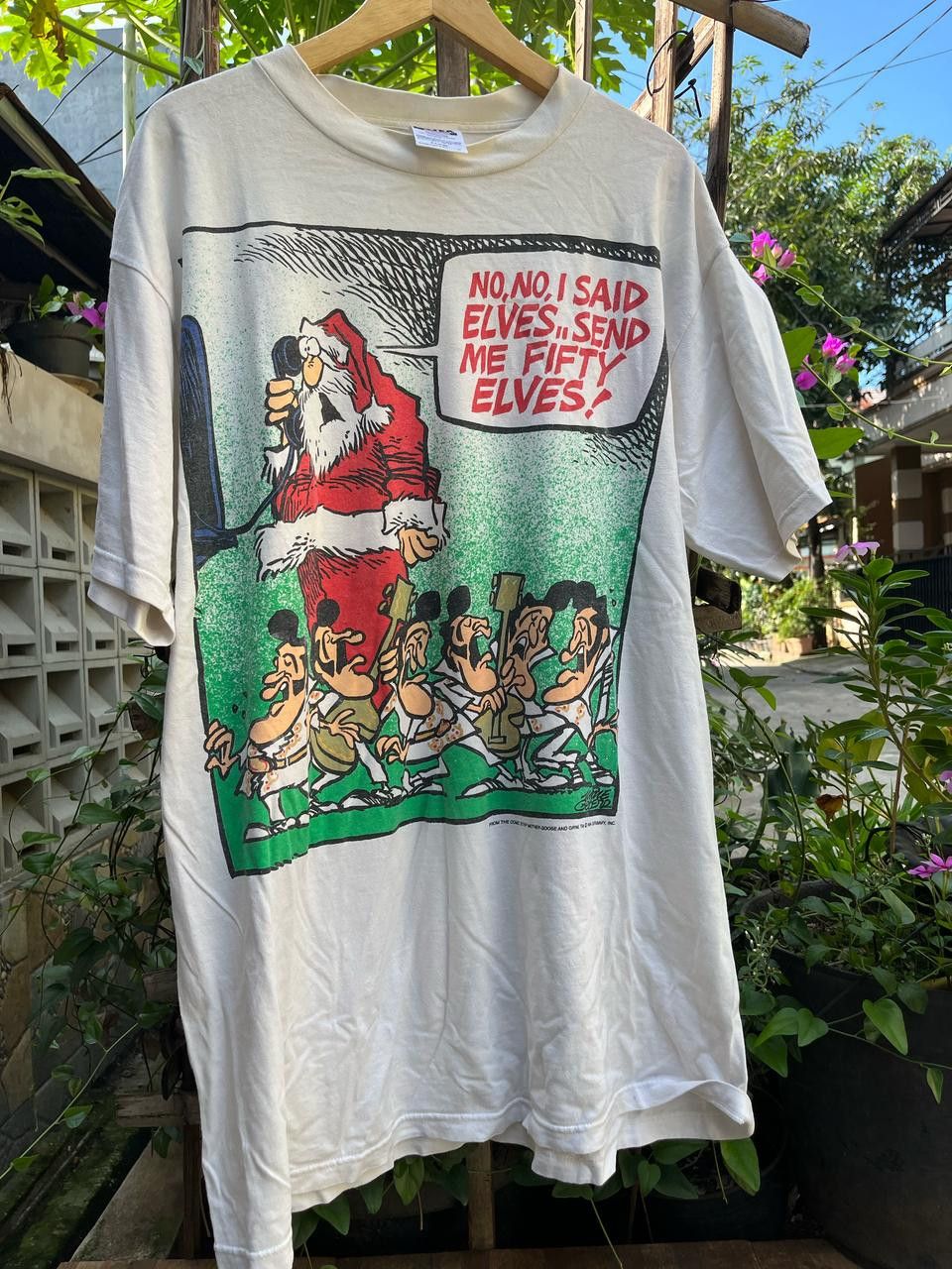 Tultex × Vintage vintage elvis parody christmas santa mother moose 90' tshirt Size US XL / EU 56 / 4 - 1 Thumbnail
