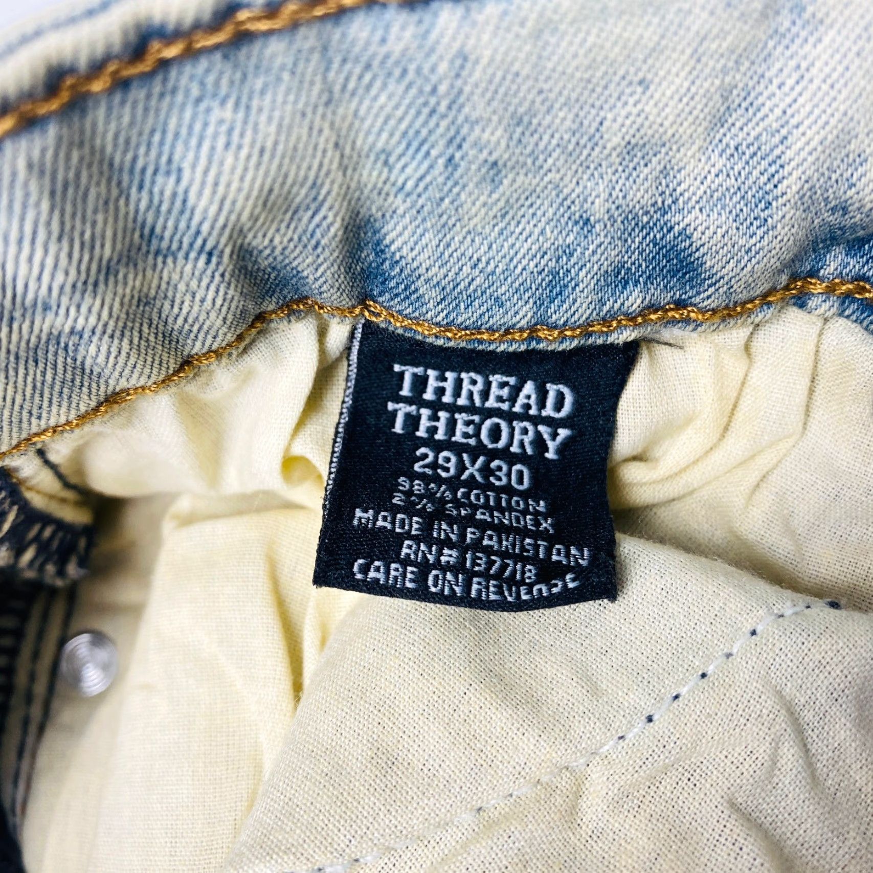 Theory NWT Thread Theory Jeans Mens 29x30 Sand Blue Distressed Skinny Fit Stretch NEW Size US 29 - 6 Thumbnail