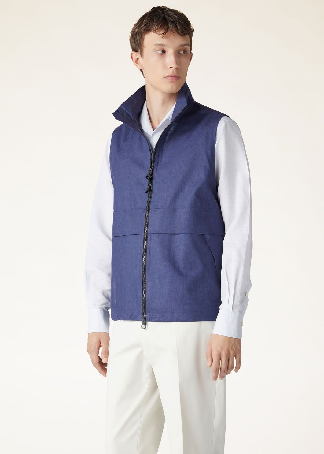 Loro Piana o1w1db10125 FAO0326 Miki Vest in Blue Size US L / EU 52-54 / 3 - 2 Thumbnail