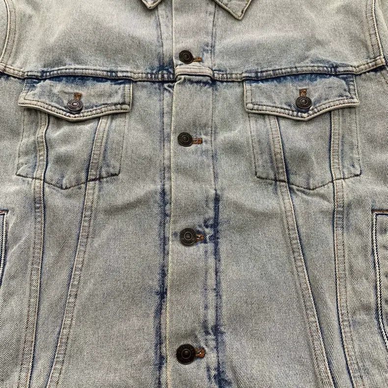 Balenciaga Balenciaga Back Logo Washed Destroyed Denim Jacket Size US S / EU 44-46 / 1 - 9 Thumbnail