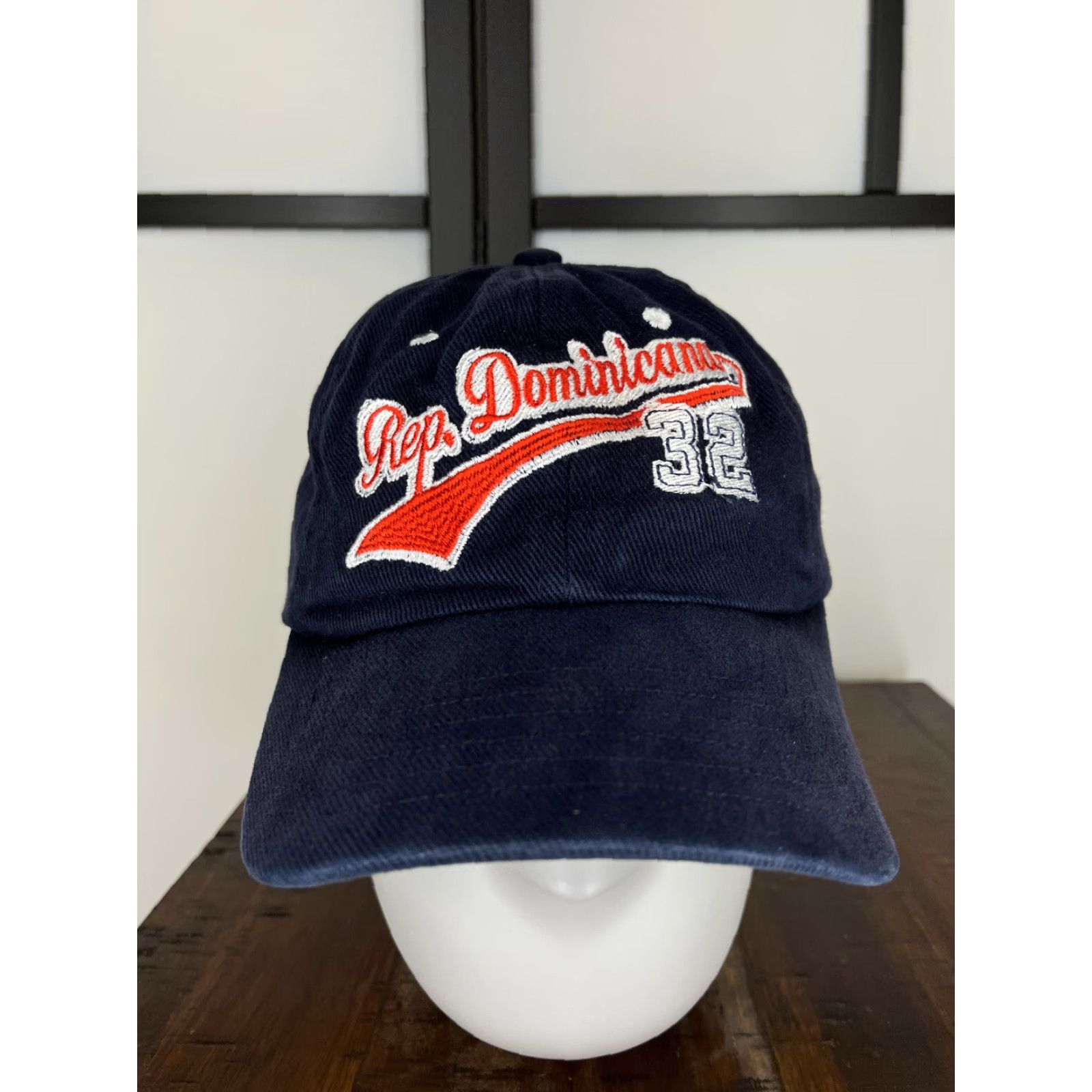 Vintage Latreinta Dos Rep. Dominicana 32 Hat Cap Strap Back Adult Large Blue Embroidered Cotton Twill Hat/Cap Size ONE SIZE - 2 Thumbnail