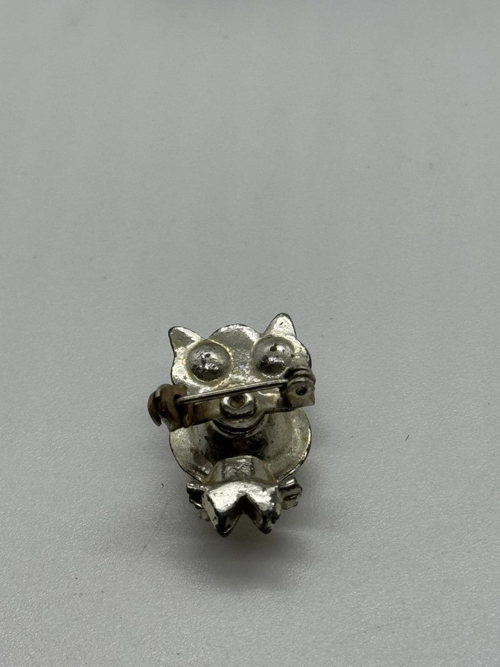 Other Rhinestone Owl Brooch Pin Clear Blue Stones Vintage Size ONE SIZE - 3 Thumbnail