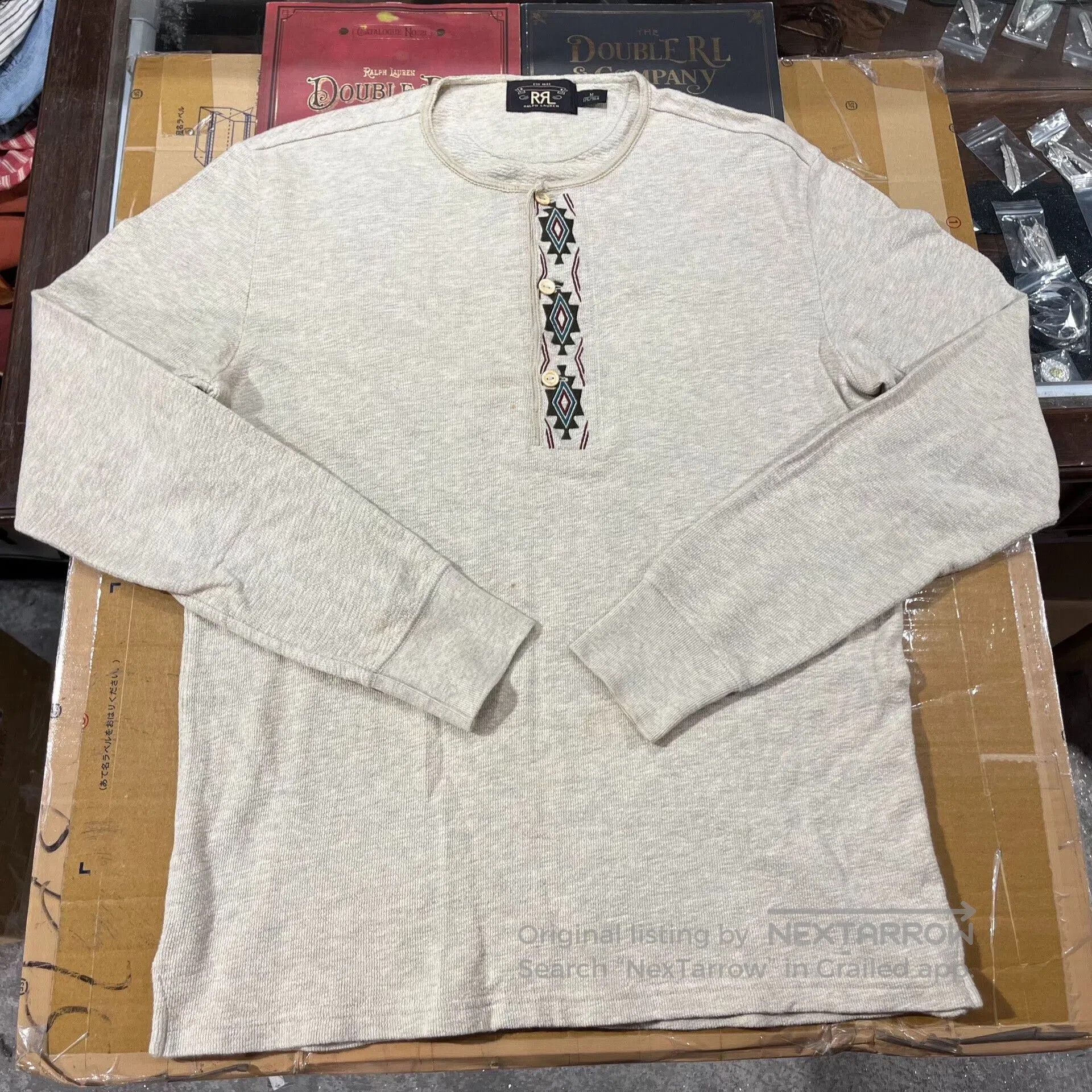 RRL Ralph Lauren RRL Vintage Indian Embroidery Henley Shirt. Size US M / EU 48-50 / 2 - 2 Thumbnail