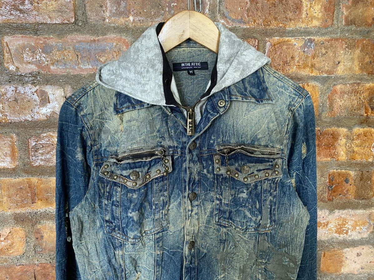 In The Attic Distressed mud wash zipper hoodie Punk button up Size US M / EU 48-50 / 2 - 3 Thumbnail