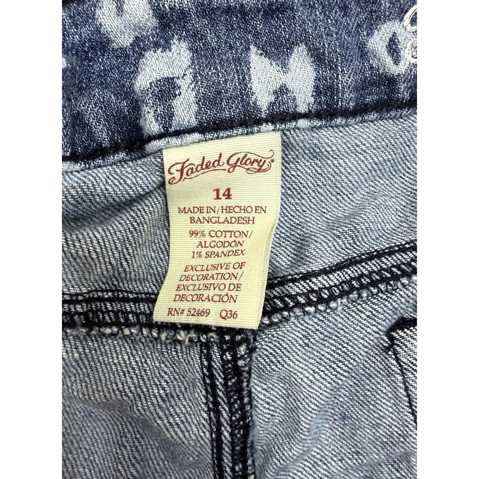 Faded Glory Faded Glory Womens Jean Shorts Size 14 Tribal Denim Rolled Hem Denim Shorts Casual 14 Womens Boys Girls? Size 36" / US 14 / IT 50 - 4 Thumbnail