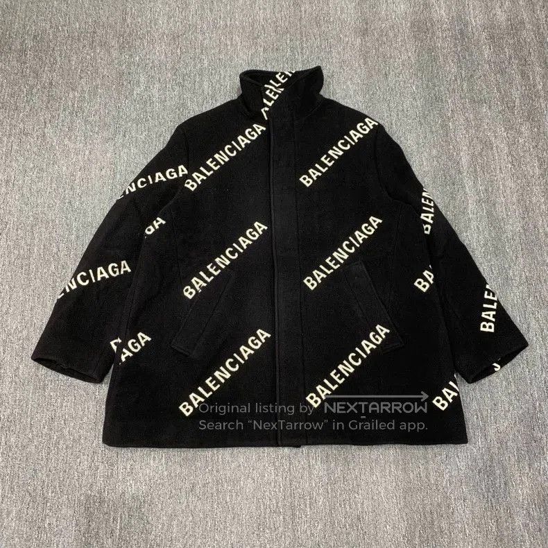Balenciaga Balenciaga Logo Print Wool Coat. Size US XS / EU 42 / 0 - 1 Thumbnail