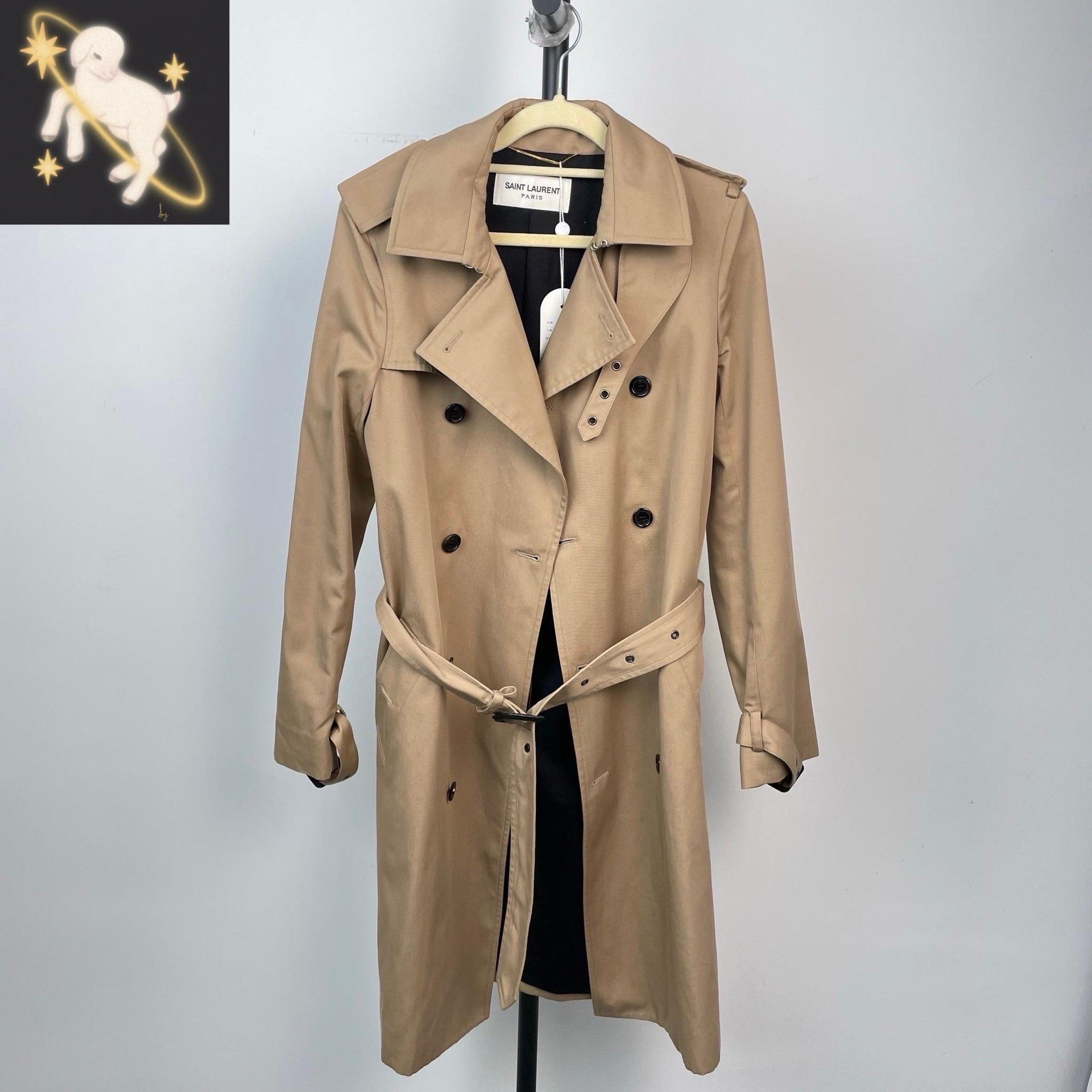 Saint Laurent Paris Saint Laurent Paris Beige Coat 38 Women Size S / US 4 / IT 40 - 1 Thumbnail