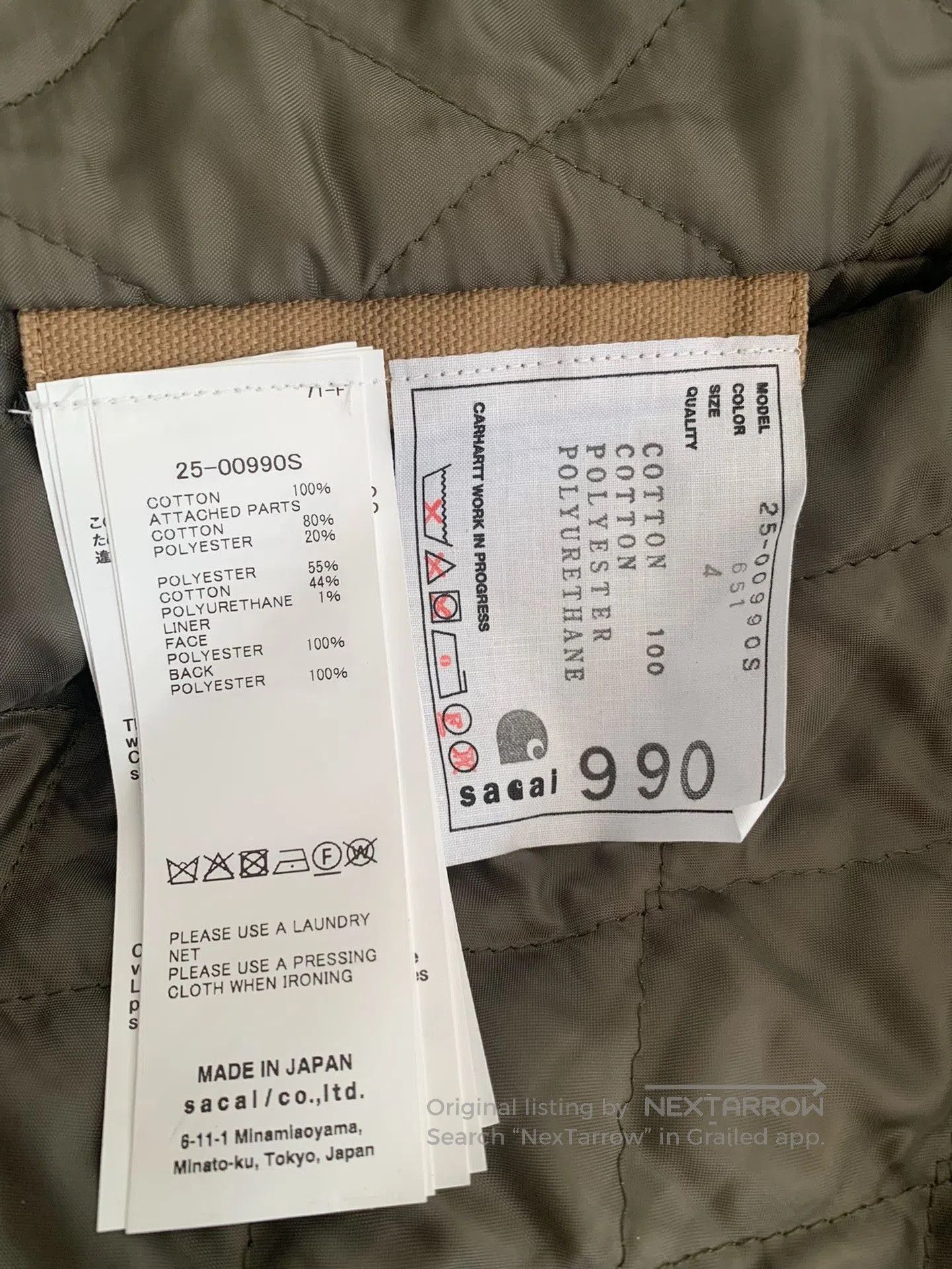 Sacai Sacai Carhartt WIP Duck Jacket. Size US XL / EU 56 / 4 - 4 Thumbnail