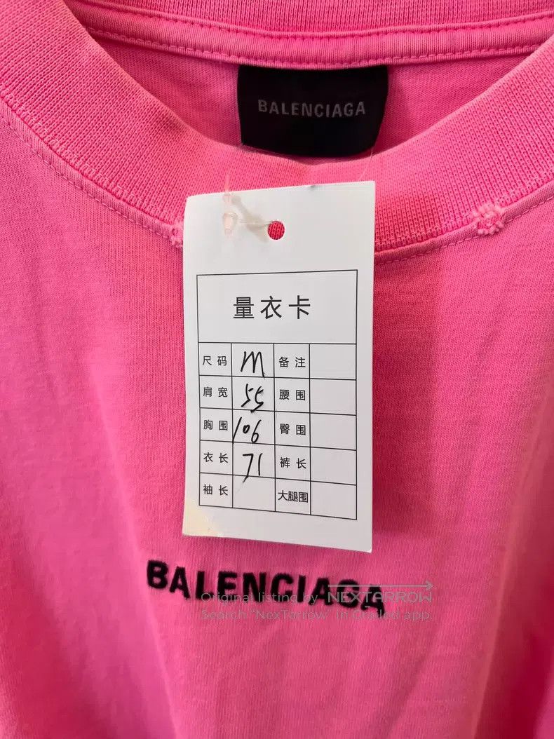 Balenciaga Balenciaga Washed Pink Destroyed Front and Back Letter Sho Size US M / EU 48-50 / 2 - 5 Thumbnail