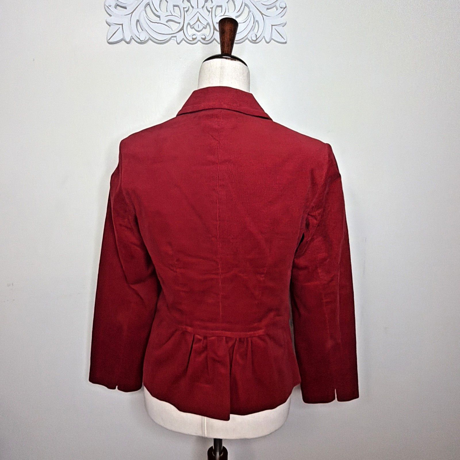 Talbots Talbots Women's 6 Corduroy Jacket Lined Stretch Deep RED Size M / US 6-8 / IT 42-44 - 4 Thumbnail