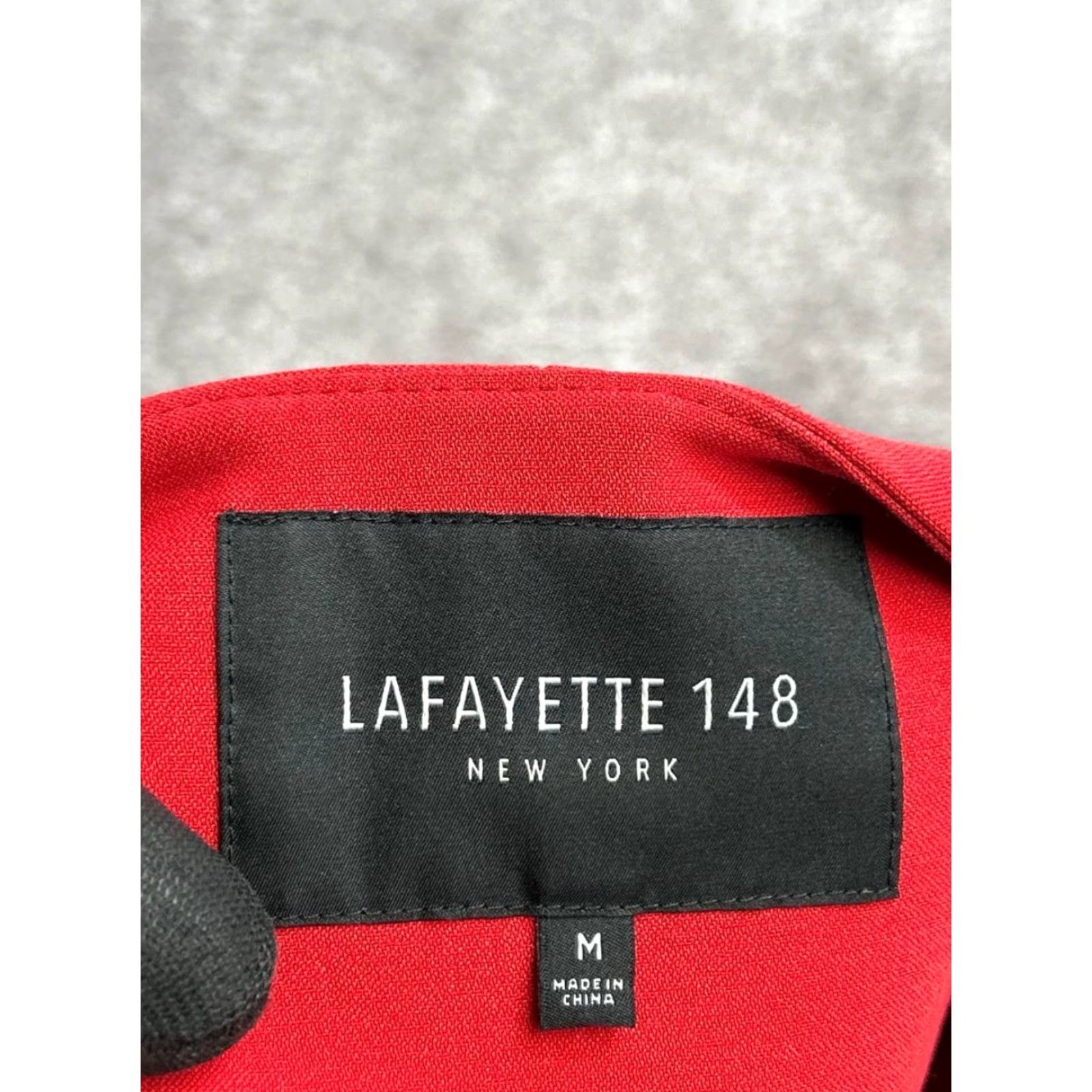 Vintage Lafayette 148 New York Tara Seamed Scuba Jacket Womens M Red Open Front Jacket Size M / US 6-8 / IT 42-44 - 3 Thumbnail