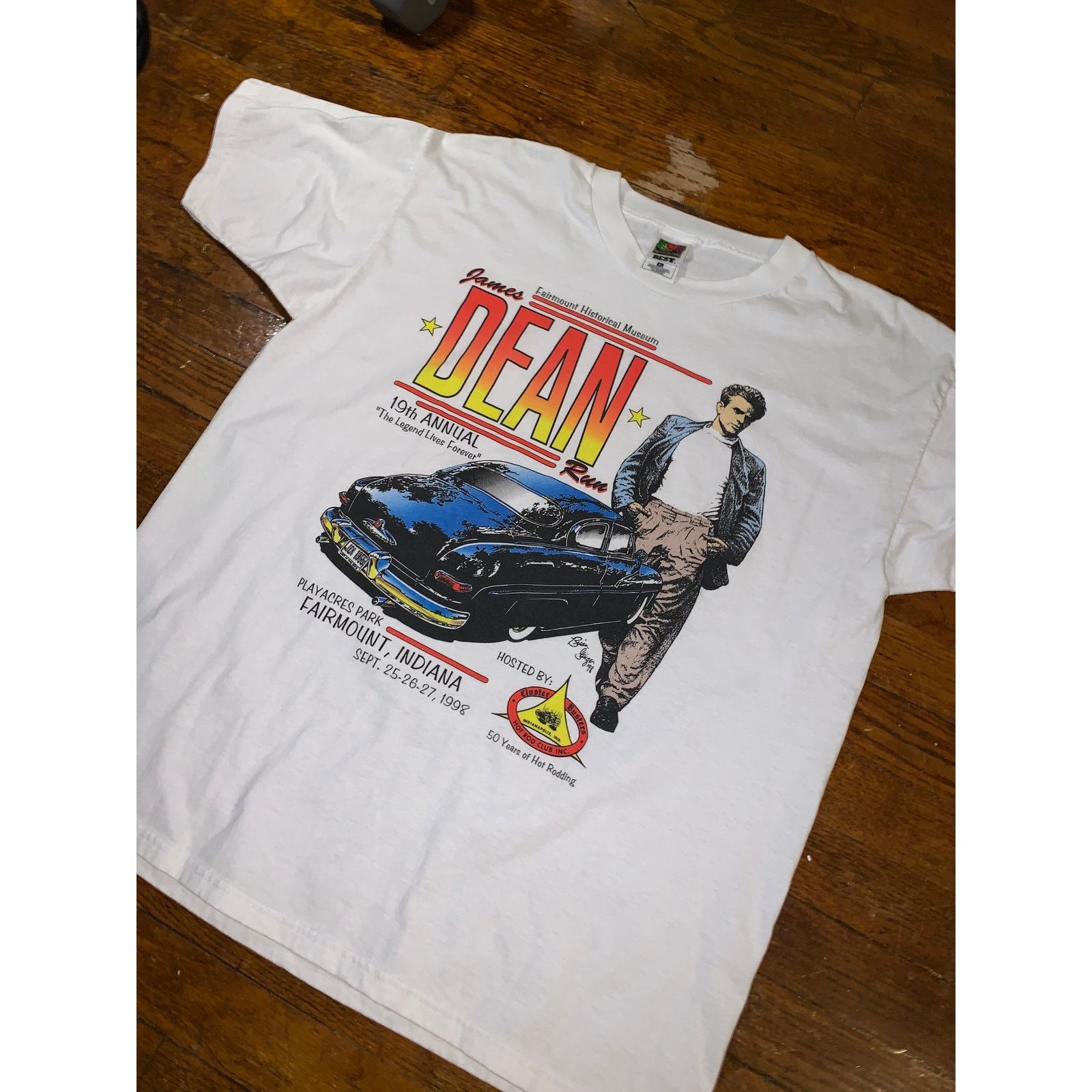 Fruit Of The Loom × Vintage Vintage James Dean T Shirt XL Single Stitch Indiana Car Show Size US XL / EU 56 / 4 - 6 Thumbnail