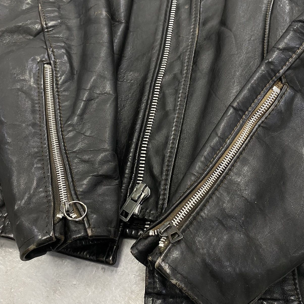 Japanese Brand × Vintage Vtg 60s 70s Excelled Black Leather Cafe Racer Moto Jacket Size US M / EU 48-50 / 2 - 18 Thumbnail