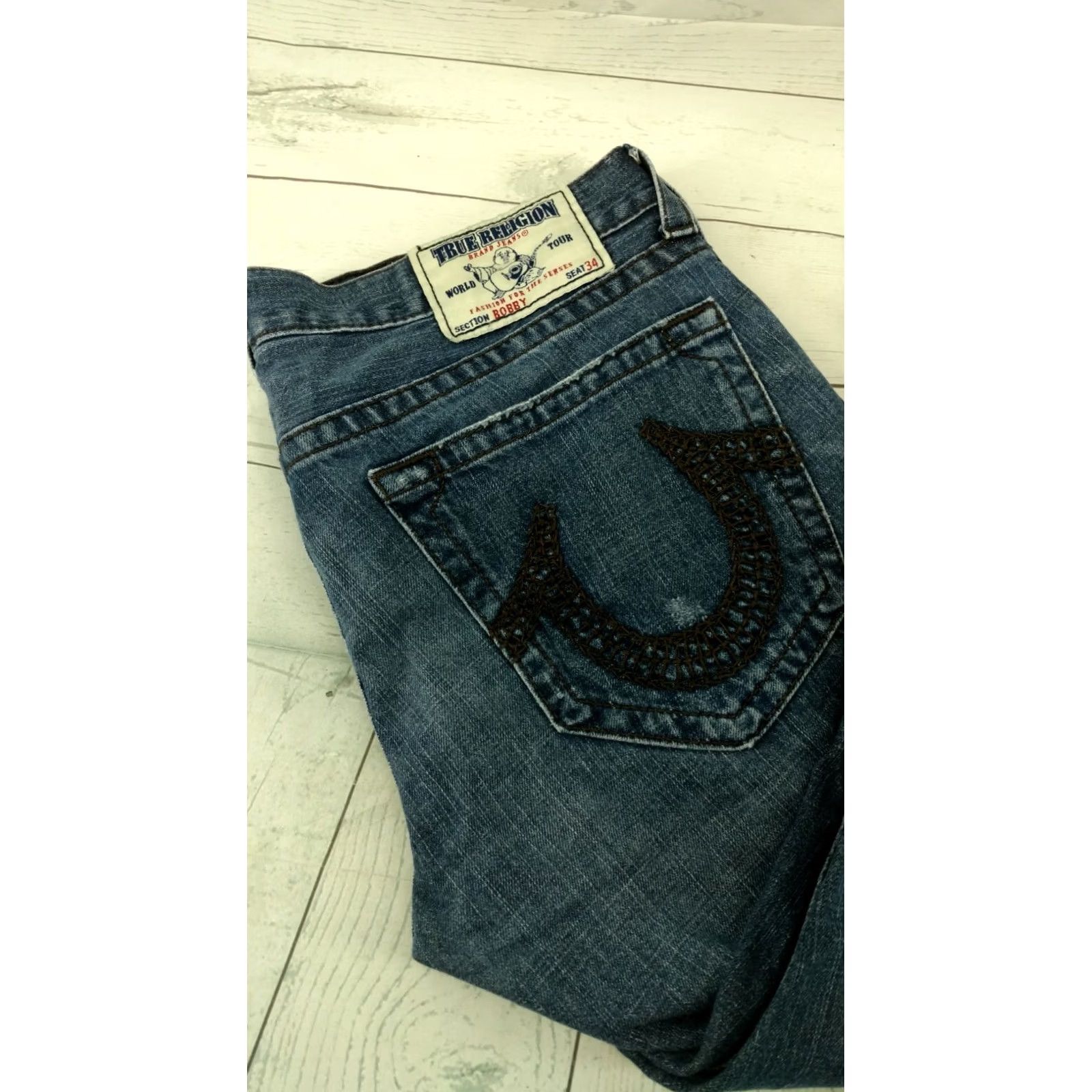 True Religion VINTAGE True Religion Men Jeans BOBBY Straight 39W 31L Dark Blue Cotton Mens Jeans Budd? Size US 39 - 3 Thumbnail