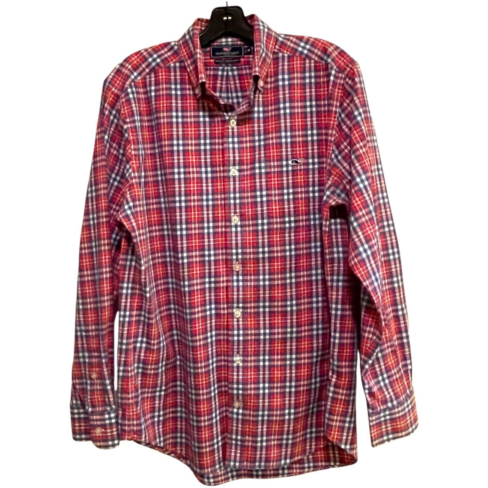 Vineyard Vines Vineyard Vines Slim Fit Red Plaid Button Down Shirt Men’s LS Size US M / EU 48-50 / 2 - 1 Thumbnail
