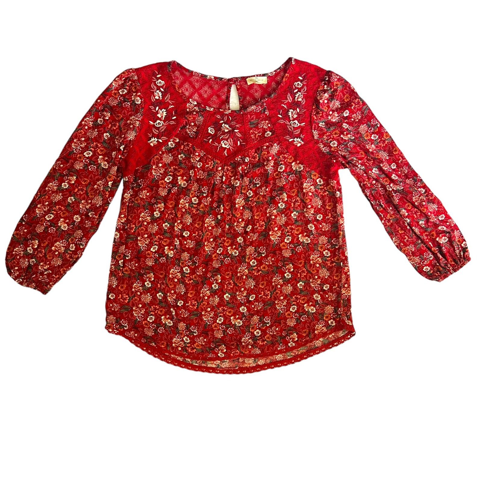 Other Tempesta Lace Detail 3/4 Sleeve Top - Stitch Fix Boho Blouse Size S / US 4 / IT 40 - 11 Thumbnail