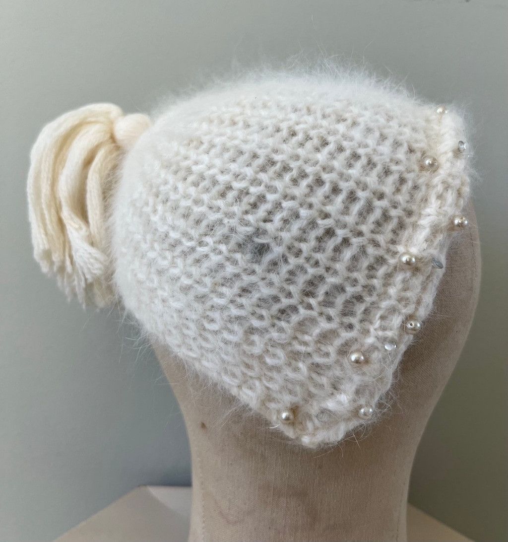 Vintage Handmade Infant Cashmere Crochet Beanie Cap Hat Newborn mint Size ONE SIZE - 5 Thumbnail