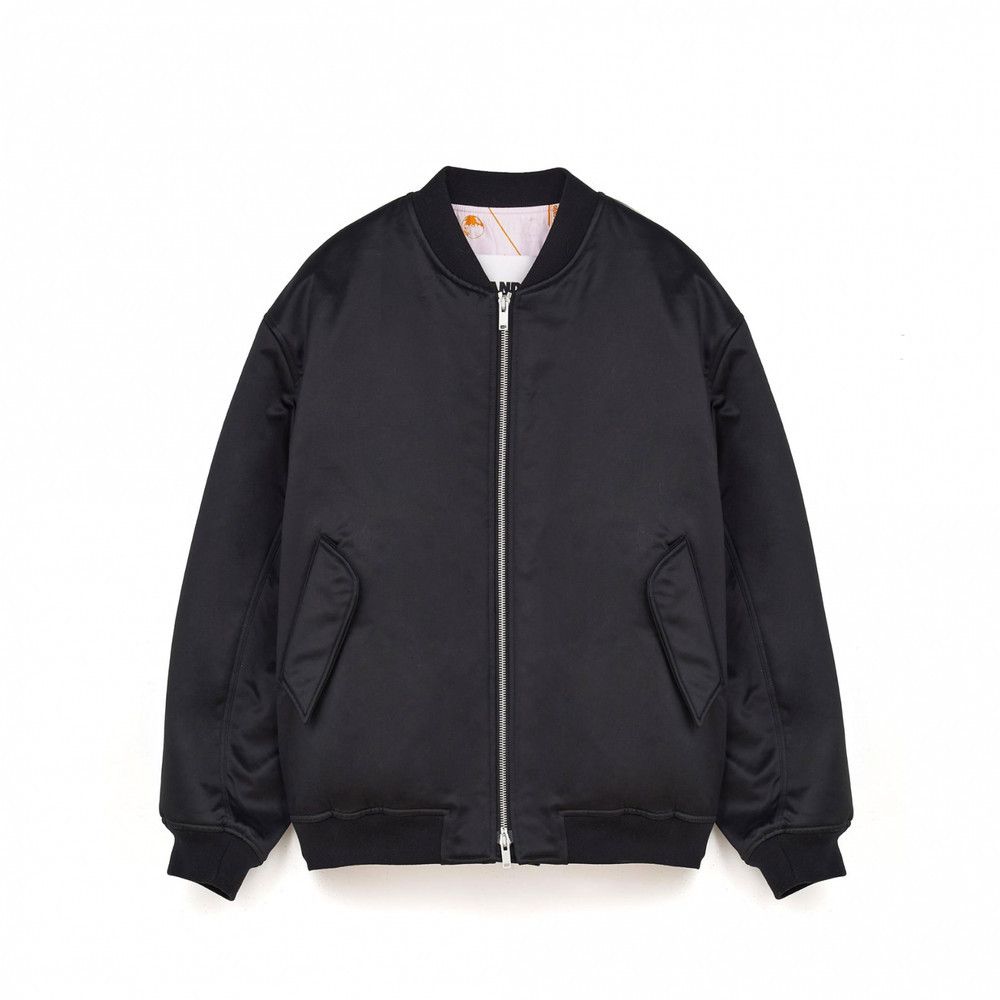 Jil Sander o1w1db10825 Oversized Bomber Jacket in Pitch Black Size US L / EU 52-54 / 3 - 1 Thumbnail