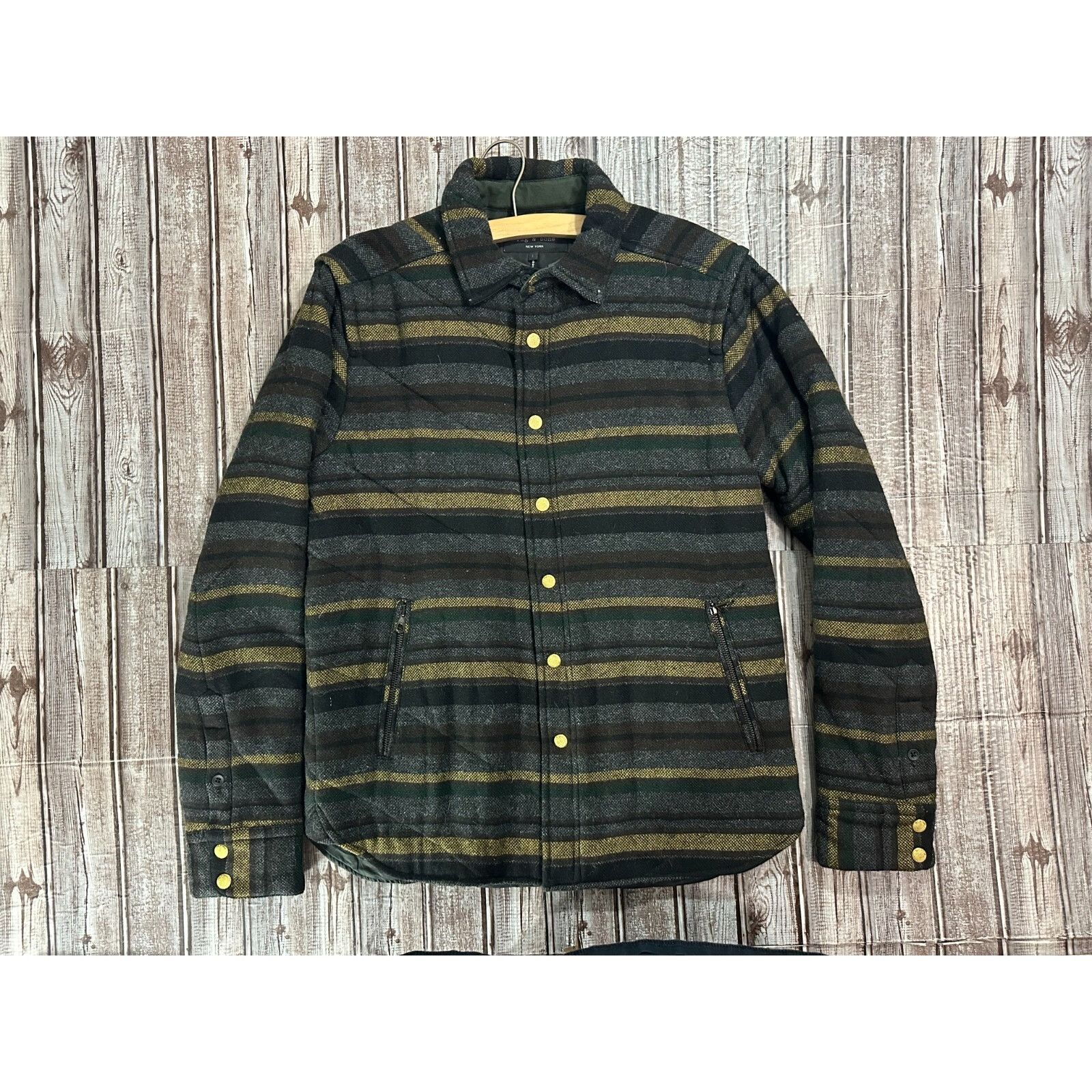 Rag & Bone Rag & Bone Cooper Wool blend quilted striped Shirt Jacket NW Size US L / EU 52-54 / 3 - 1 Thumbnail