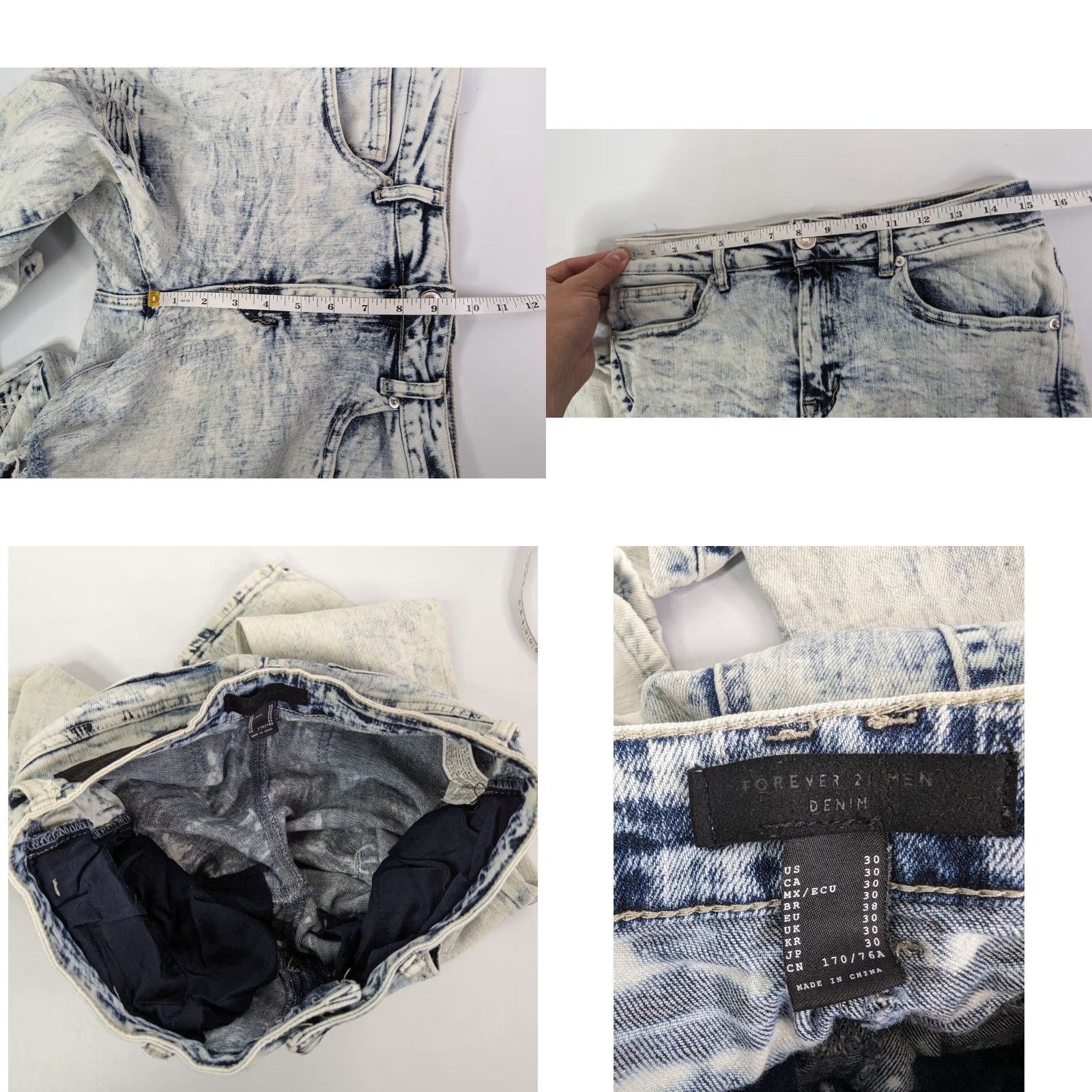 Forever 21 Forever 21 Men Jeans Slim Moto Distressed Bleached Light Wash Denim Size 30 Size US 30 / EU 46 - 8 Thumbnail