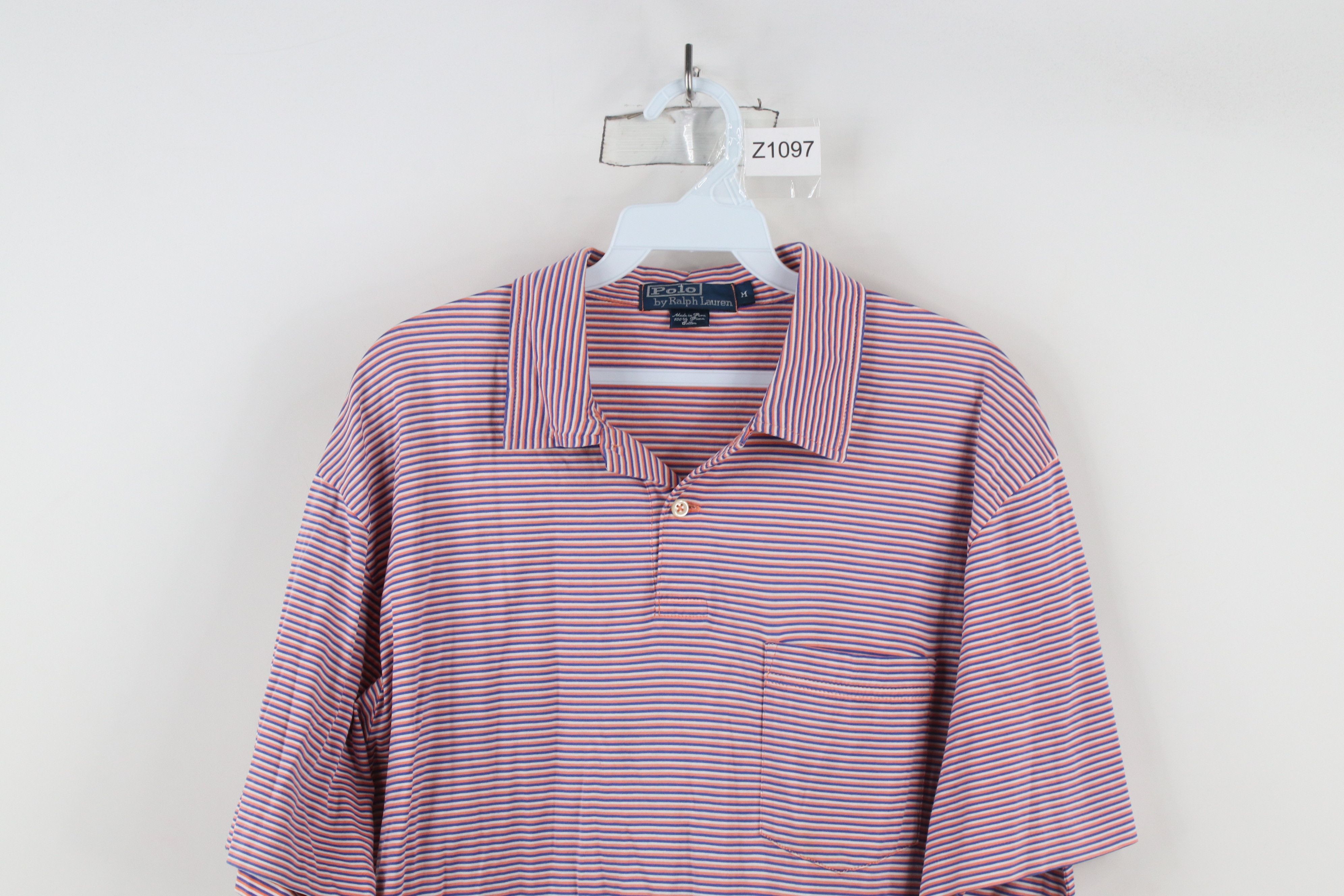 Ralph Lauren × Vintage Vintage Ralph Lauren Cotton Knit Striped Collared Polo Shirt Size US M / EU 48-50 / 2 - 2 Thumbnail