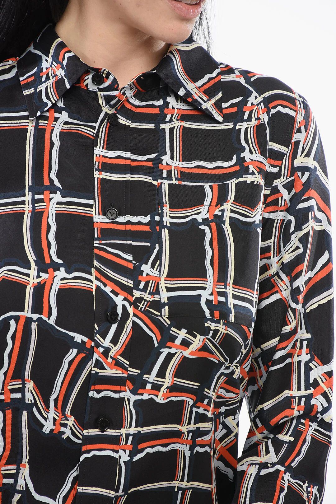 Bottega Veneta og1mm0426 Silk Shirt in Multicolor Size XS / US 0-2 / IT 36-38 - 3 Thumbnail