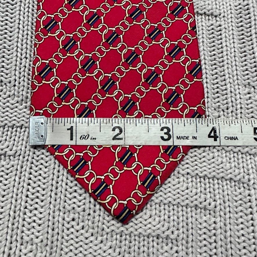 Gucci Vintage Gucci red gold chain silk tie Size ONE SIZE - 5 Thumbnail