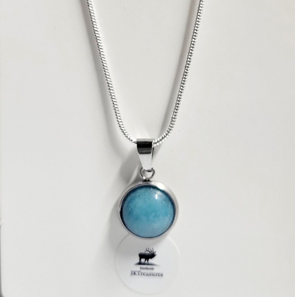 Handmade Natural Amazonite Crystal Pendant Sterling Silver Necklace Size ONE SIZE - 1 Thumbnail