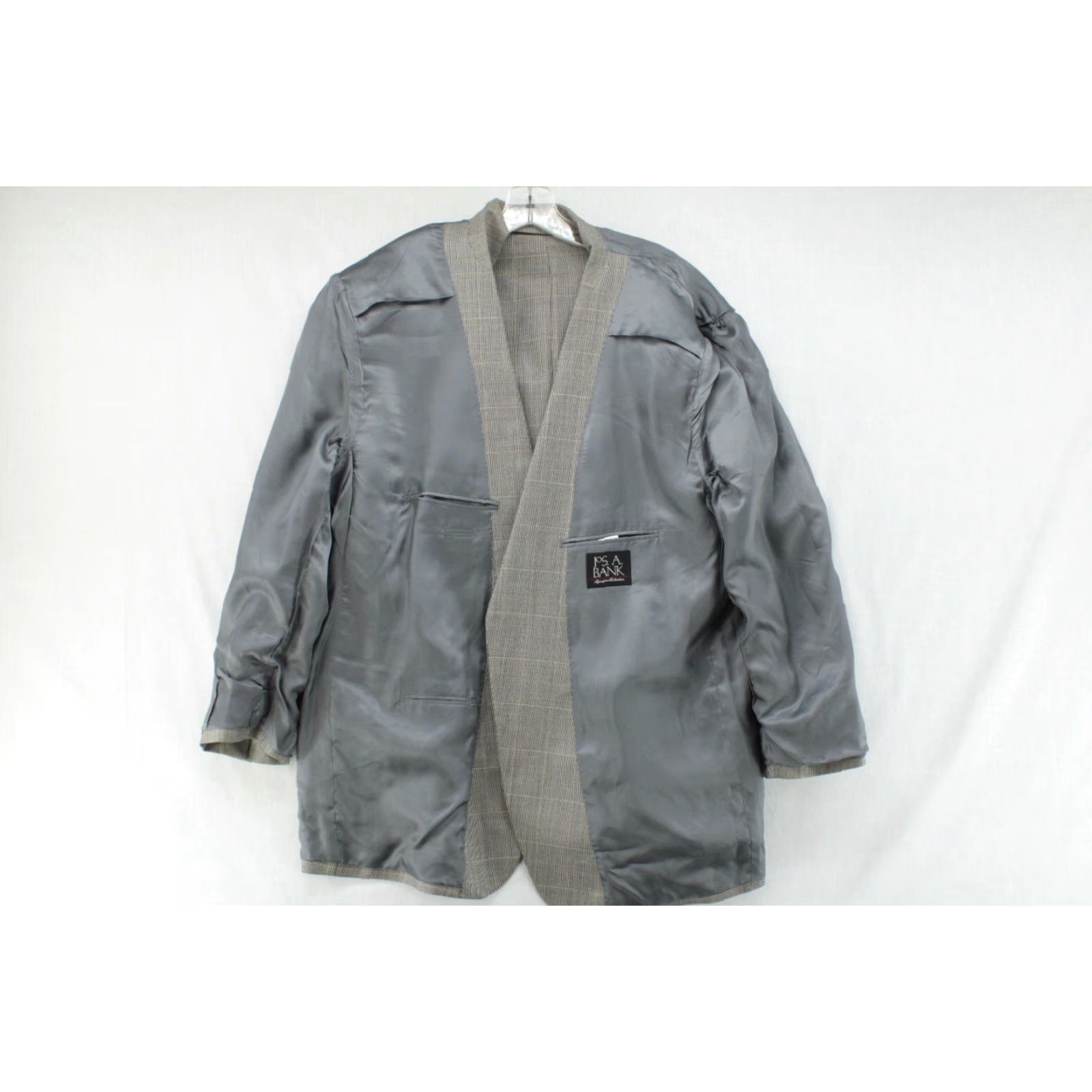 Jos. A. Bank VINTAGE Jos. A. Bank Blazer Men's 50R Gray Plaid Micro Houndstooth Preppy Regencycore Boss Size 50R - 7 Thumbnail