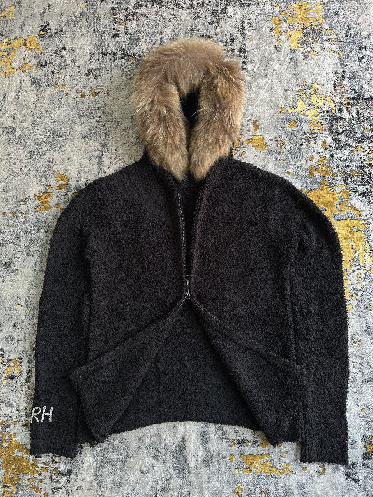 If Six Was Nine BAREFOOT DREAMS RH FAUX FUR ZIP HOODIE GRUNGE LGB STYLE Size US M / EU 48-50 / 2 - 4 Thumbnail