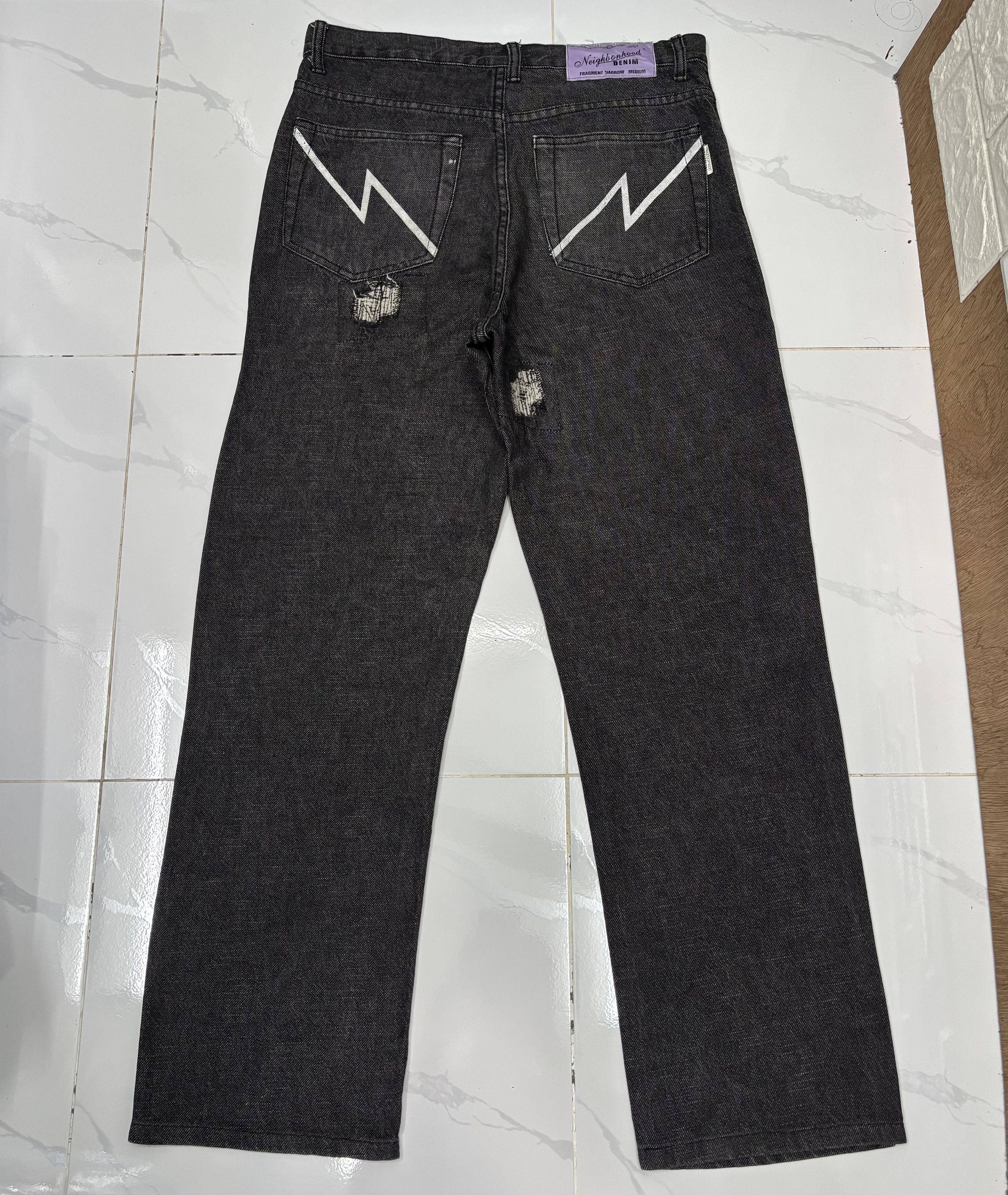 Neighborhood Neighborhood AW03 Black Fragment Narrow Denim Jean Size US 32 / EU 48 - 10 Thumbnail