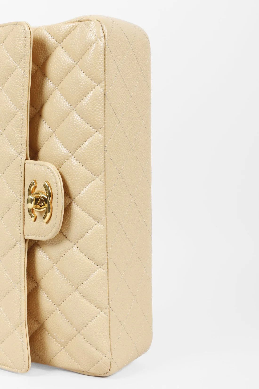 Chanel Chanel 2014 Beige Caviar Medium Double Flap Bag GHW Size ONE SIZE - 6 Thumbnail
