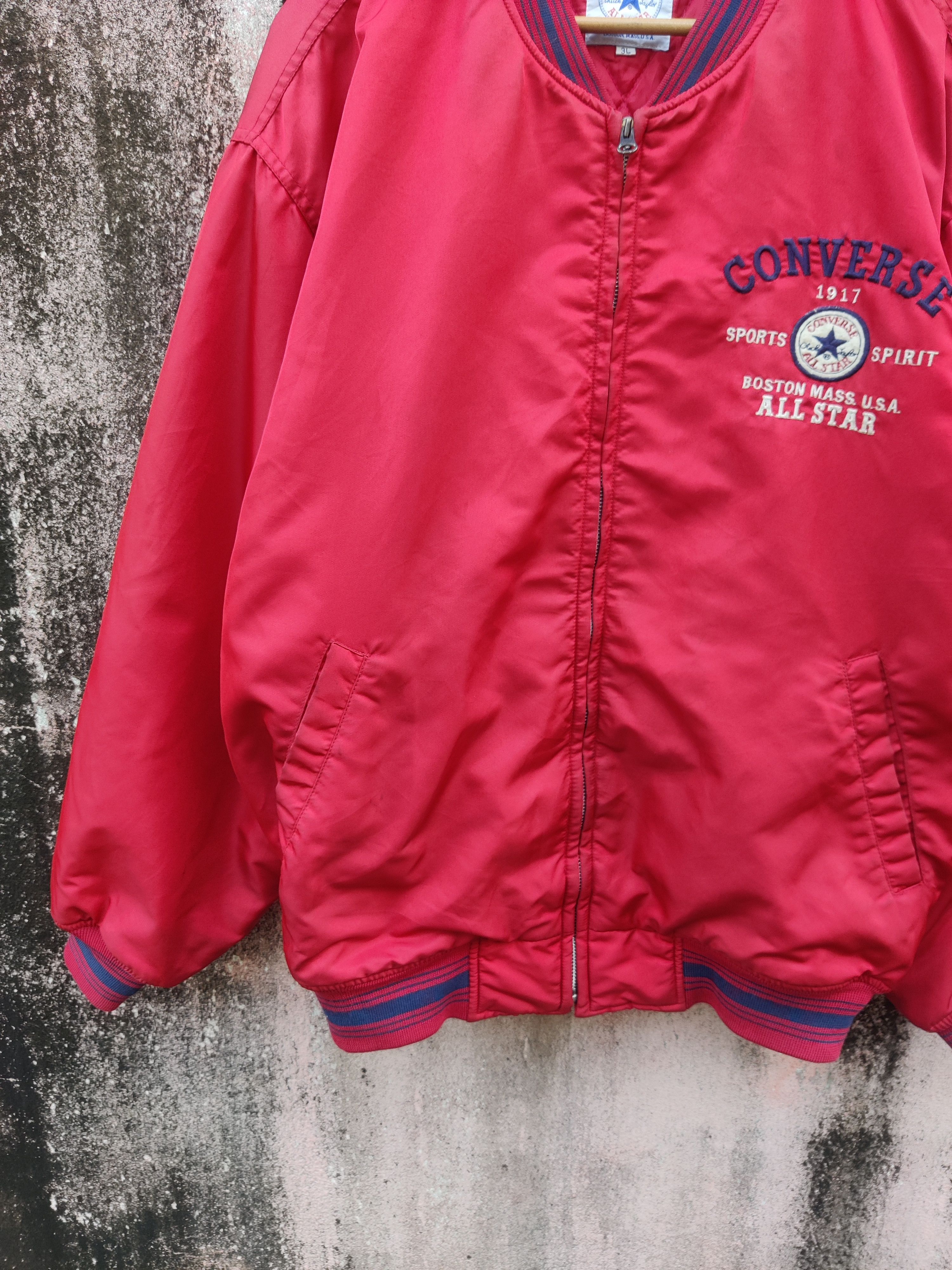Converse Vintage Distressed Converse Boston Embroided Bomber Jacket Size US XXL / EU 58 / 5 - 7 Thumbnail