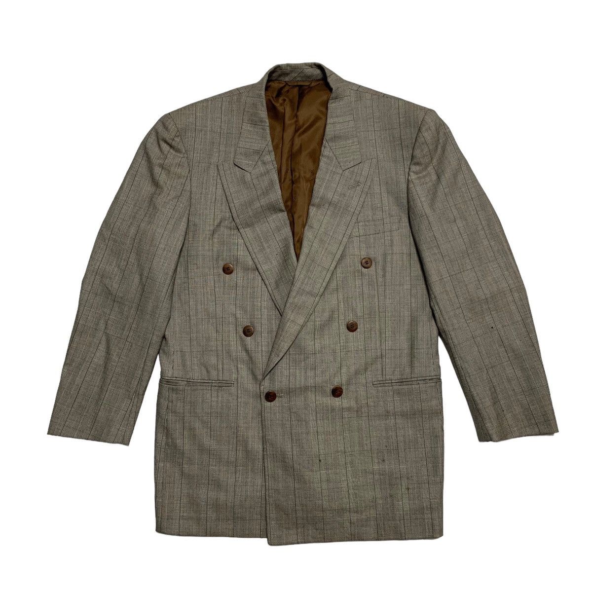 image of Christian Dior Monsieur Vintage Christian Dior Double Breast Checkered Blazer in Grey (Size Medium)