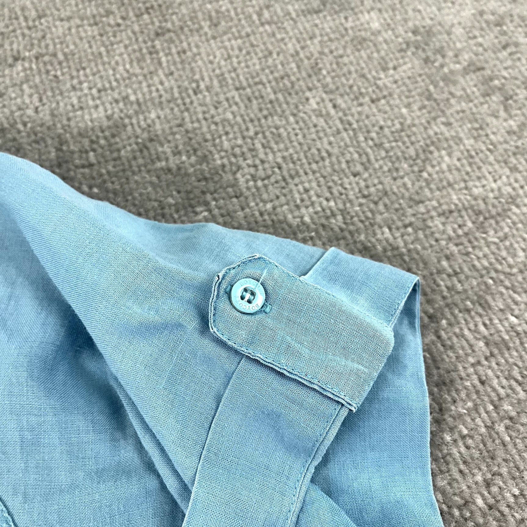 Vintage VINTAGE Boycott Men's Shirt Large Blue Linen Short Sleeve Button-Up Casual Summer Outdoor Size US L / EU 52-54 / 3 - 3 Thumbnail