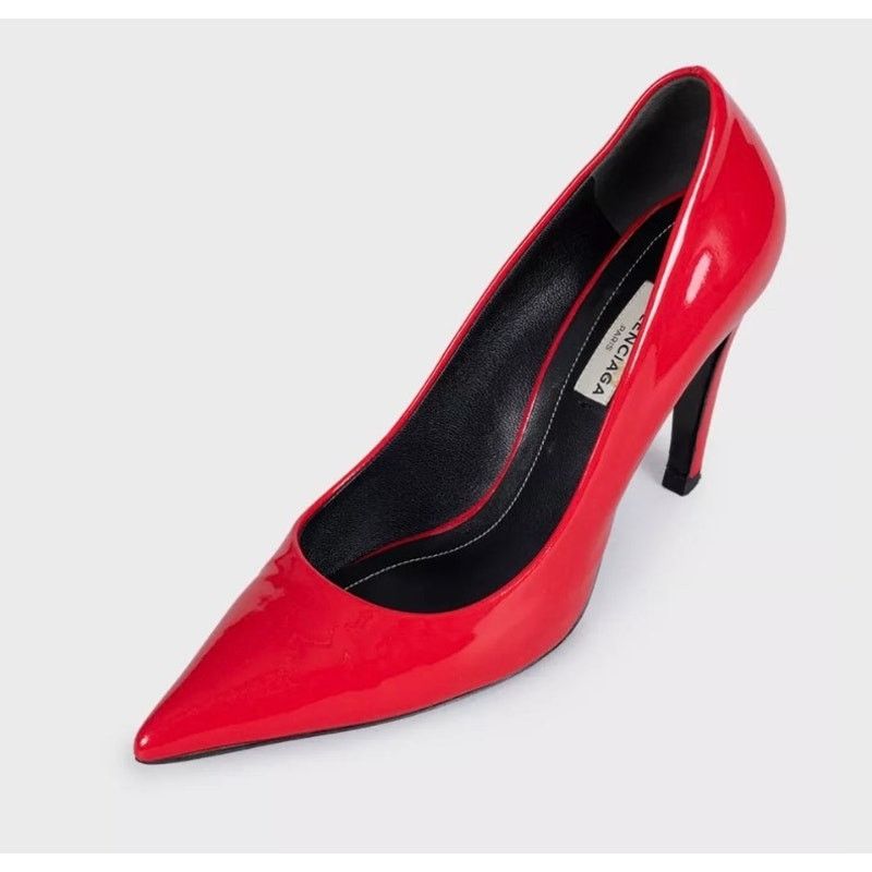 Balenciaga Balenciaga Red Patent Leather Pumps Heels Size 36.5 Size US 5.5 / IT 35.5 - 3 Thumbnail