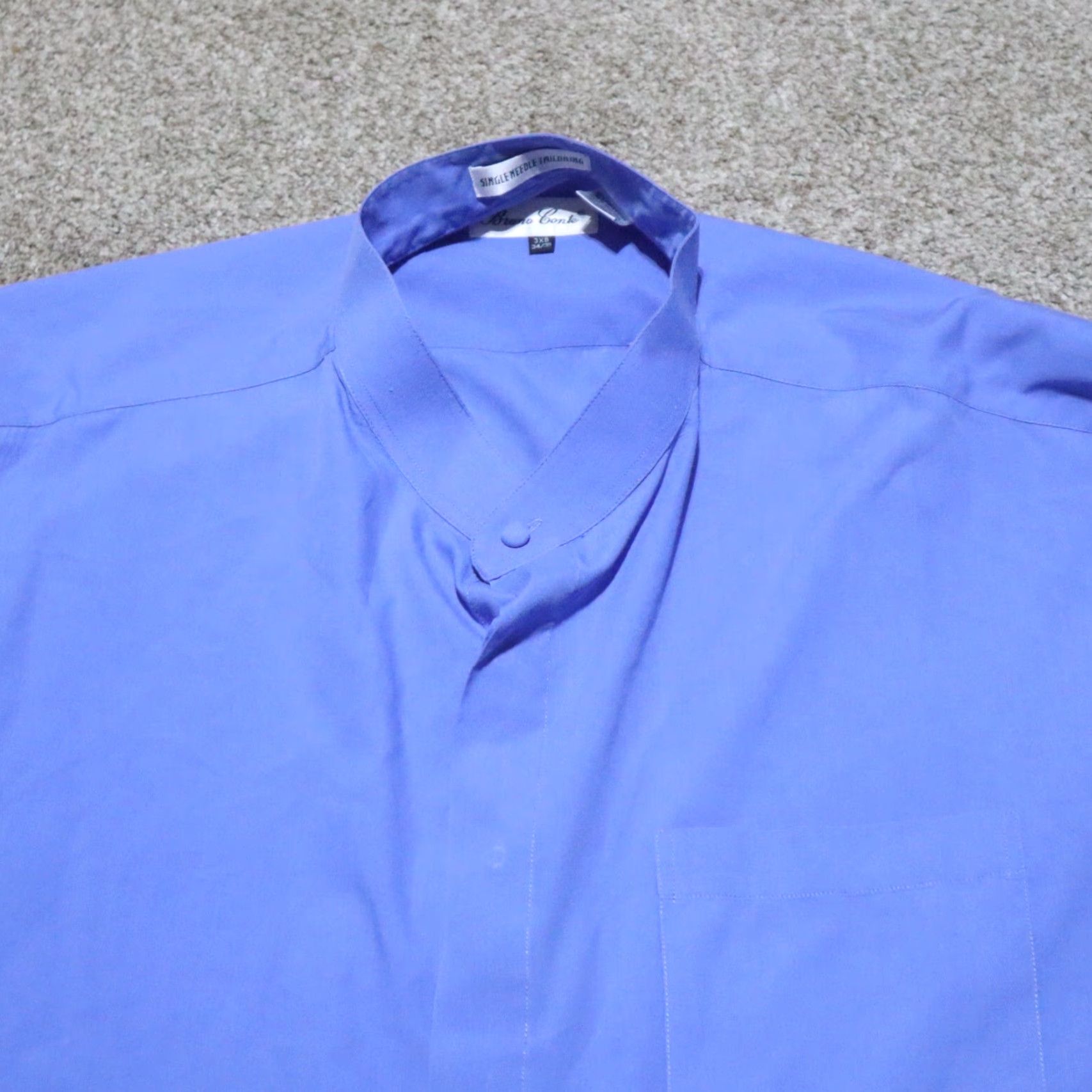 Vintage Bruno Conte Shirt Blue Long Sleeve Button-Up Adult 3X Big & Tall 3XB Mens Button-Up Shirt Blue Long Sleeve Bruno Conte Shirt" Size US XXL / EU 58 / 5 - 2 Thumbnail