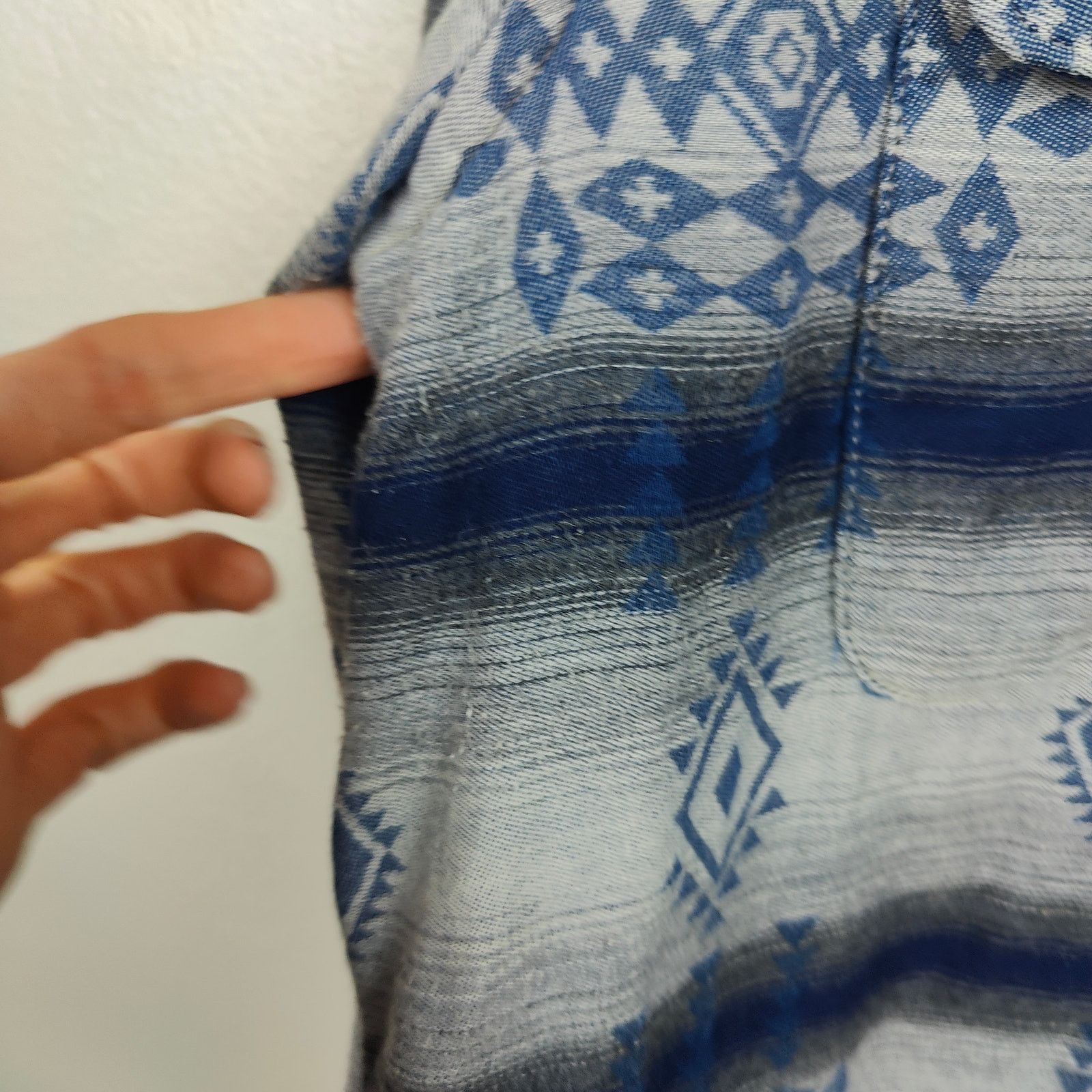 Lucky Brand Lucky Brand Flannel Shirt Mens Medium Blue Southwestern Size US M / EU 48-50 / 2 - 4 Thumbnail