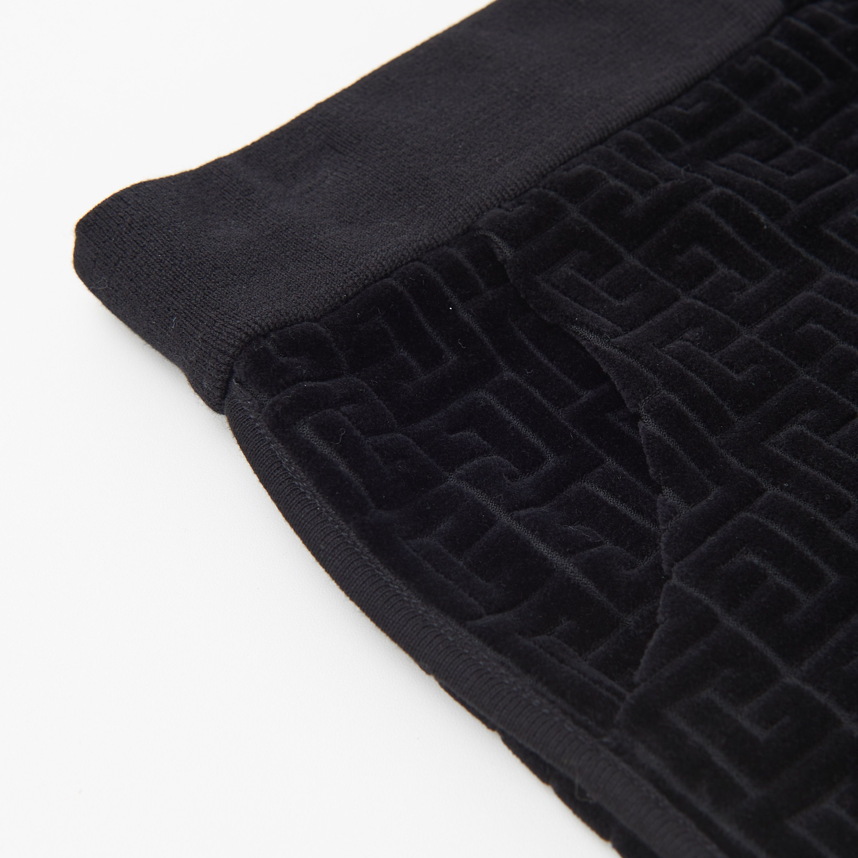 Balmain Black Velvet Shorts With Embossed Balmain Monogram Size 30" / US 8 / IT 44 - 3 Thumbnail