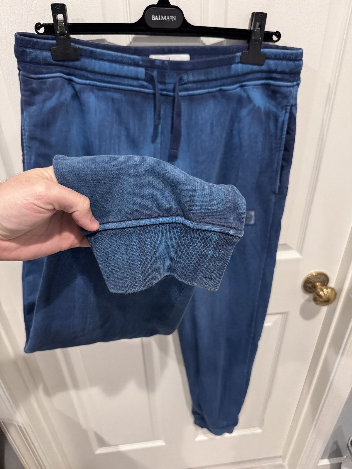 Stone Island Stone Island Blue Paint Stroke Sweatpants Sz L (fits 33-36) Size US 34 / EU 50 - 6 Thumbnail