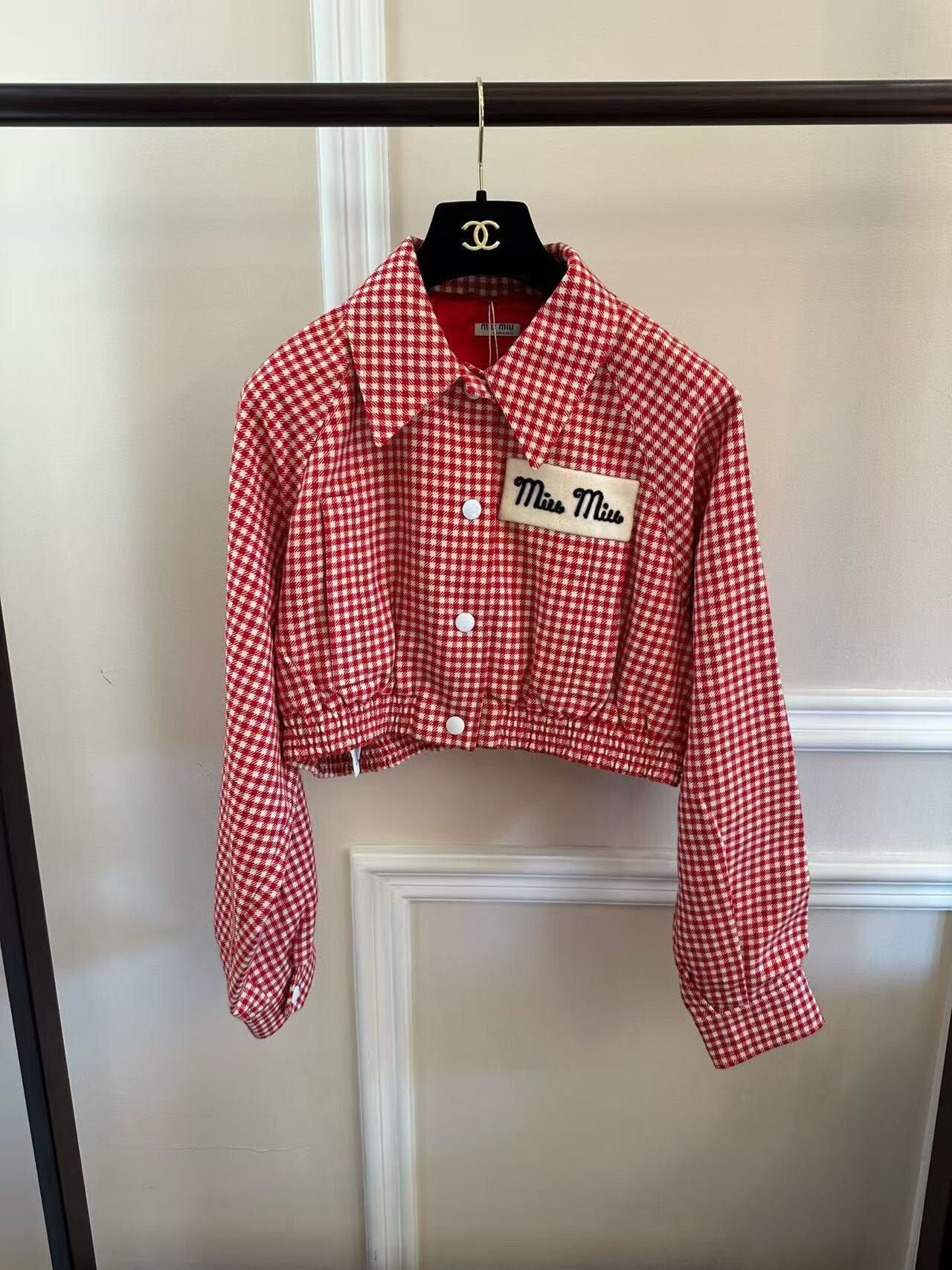 Miu Miu Miu Miu Pink Letter Check Coat Size XS / US 0-2 / IT 36-38 - 1 Thumbnail