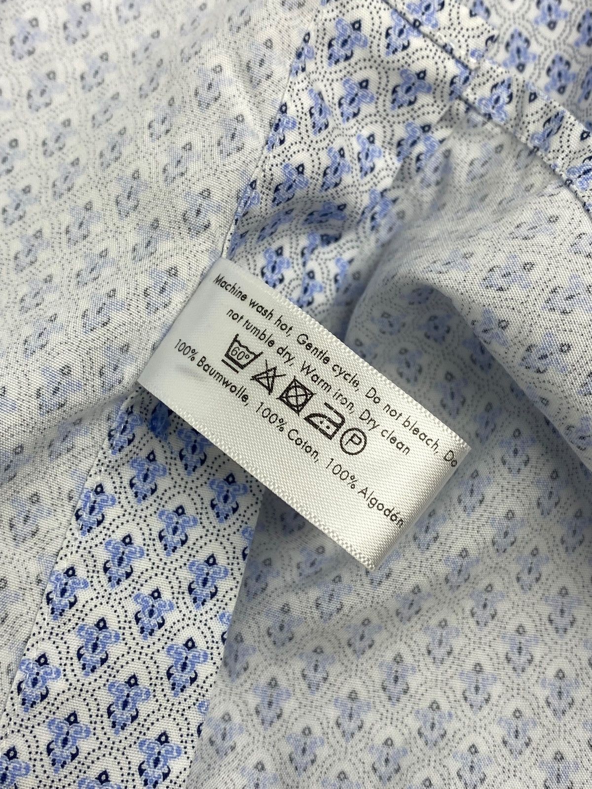 Eton Eton Slim Fit Filigree Pattern Poplin Cotton Shirt Size US M / EU 48-50 / 2 - 15 Thumbnail