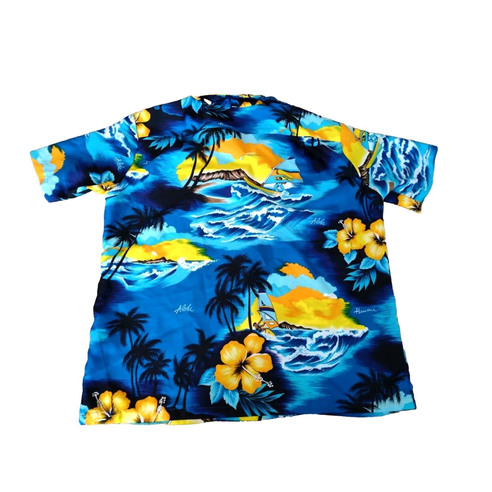 Vintage VINTAGE Kalena Fashions Hawaiian Camp Shirt Mens XL Blue Floral Button Up Made In USA Size US XL / EU 56 / 4 - 2 Thumbnail