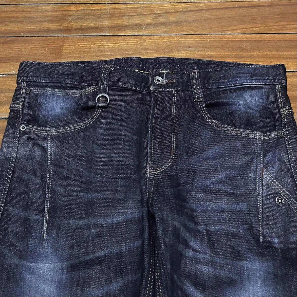 14th Addiction Very Rare Vintage Brand Nicole Club Waxed Flared Jeans 2000s Size US 34 / EU 50 - 3 Thumbnail