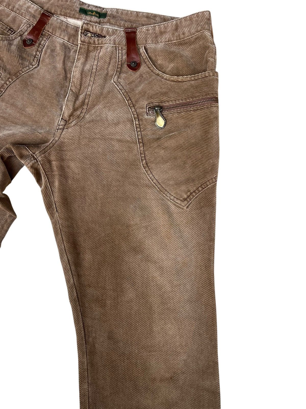 Obelisk Vintage Obelisk Corduroy Leather Super Flare Stains Jeans Size US 32 / EU 48 - 8 Thumbnail