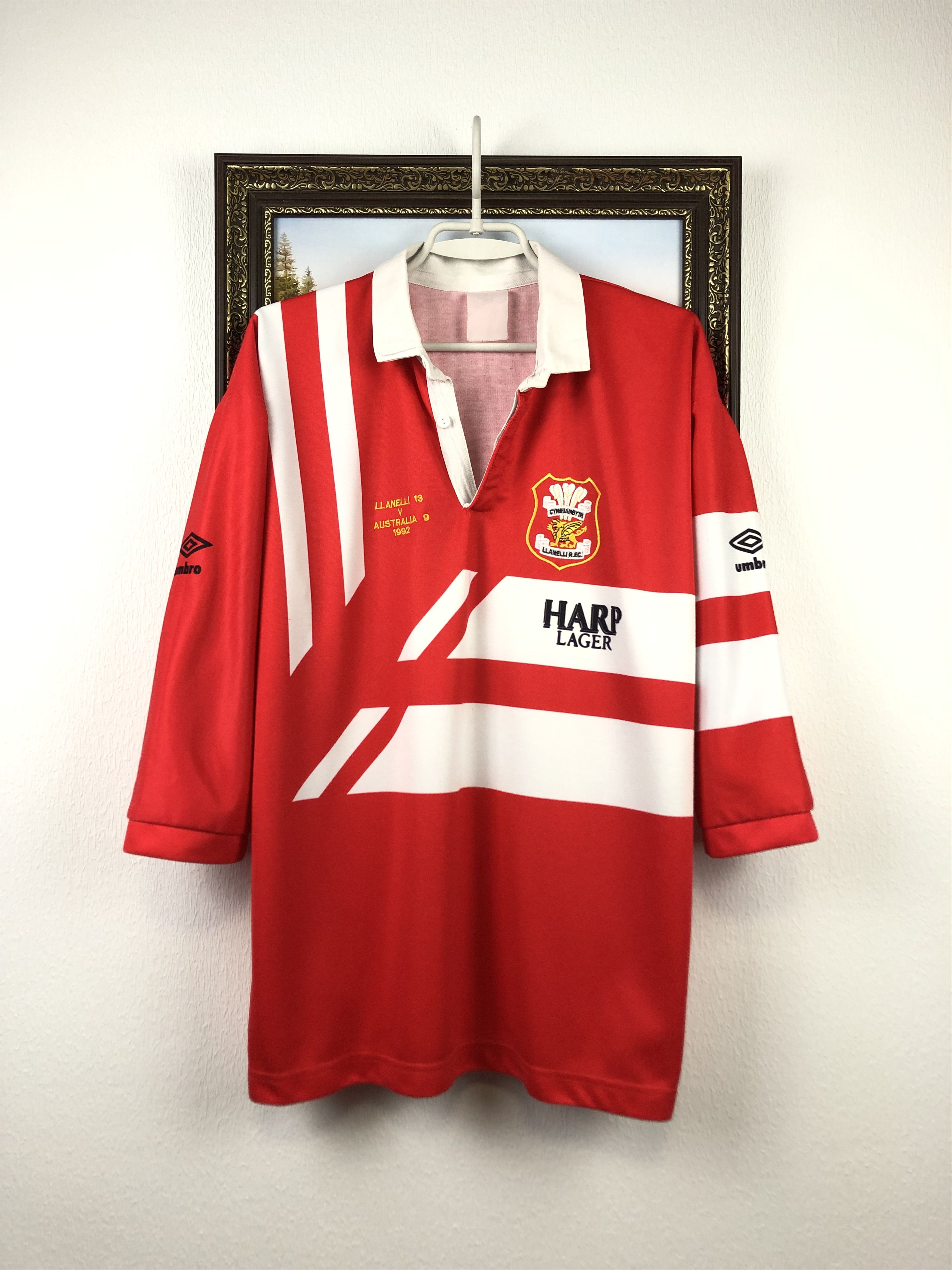 Umbro Rare 1992 Llanelli Rugby Union Umbro Jersey Shirt Champions Size US L / EU 52-54 / 3 - 2 Thumbnail