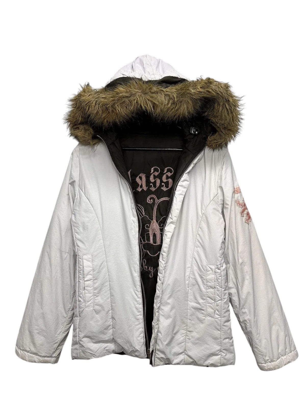 Hysteric Glamour Reversible jacket khaki/white fur hood y2k Isay Miyake style Size US S / EU 44-46 / 1 - 8 Thumbnail