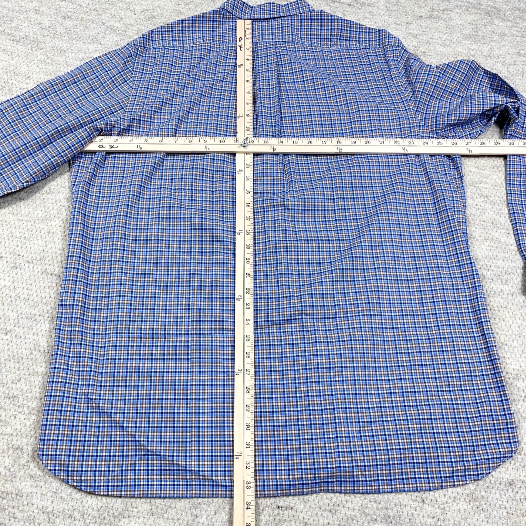 Polo Ralph Lauren Polo Ralph Lauren Shirt Men 2XL Blue Plaid Button-Front Stretch Cotton Casual Dress Shirt Size 48R - 6 Thumbnail
