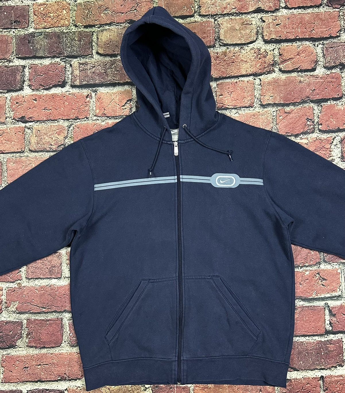 Nike Vintage Nike Y2K Blue Two Tone Full Zip Hoodie Sweatshirt Size US L / EU 52-54 / 3 - 2 Thumbnail